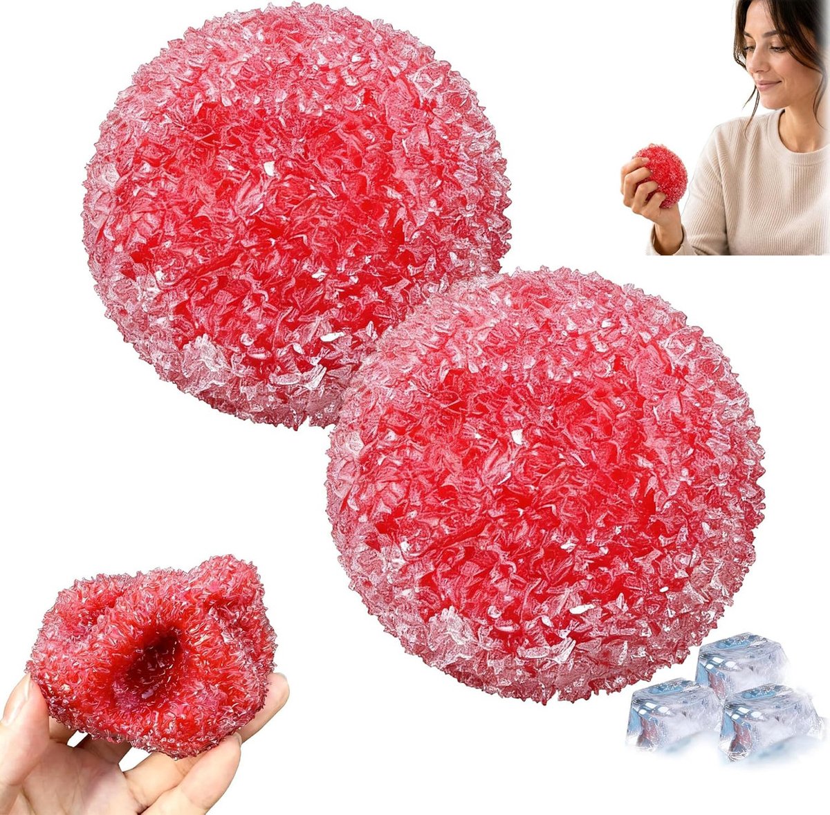 Slow Rising Squishy Chinese bayberry - 2 stuks - Knijpbal - Fidget Squishy - Zachte Stressverlichtend Speelgoed - Anti Stress Speelgoed - Knijp Speelgoed - Langzame Squishy - Ice Cube Fidget Toys - Stress Relief Speelgoed - Angstverlichting - Rood