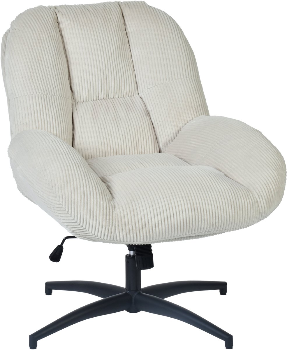 Relaxfauteuil – Draaistoel Corduroy met Kantelfunctie - Beige