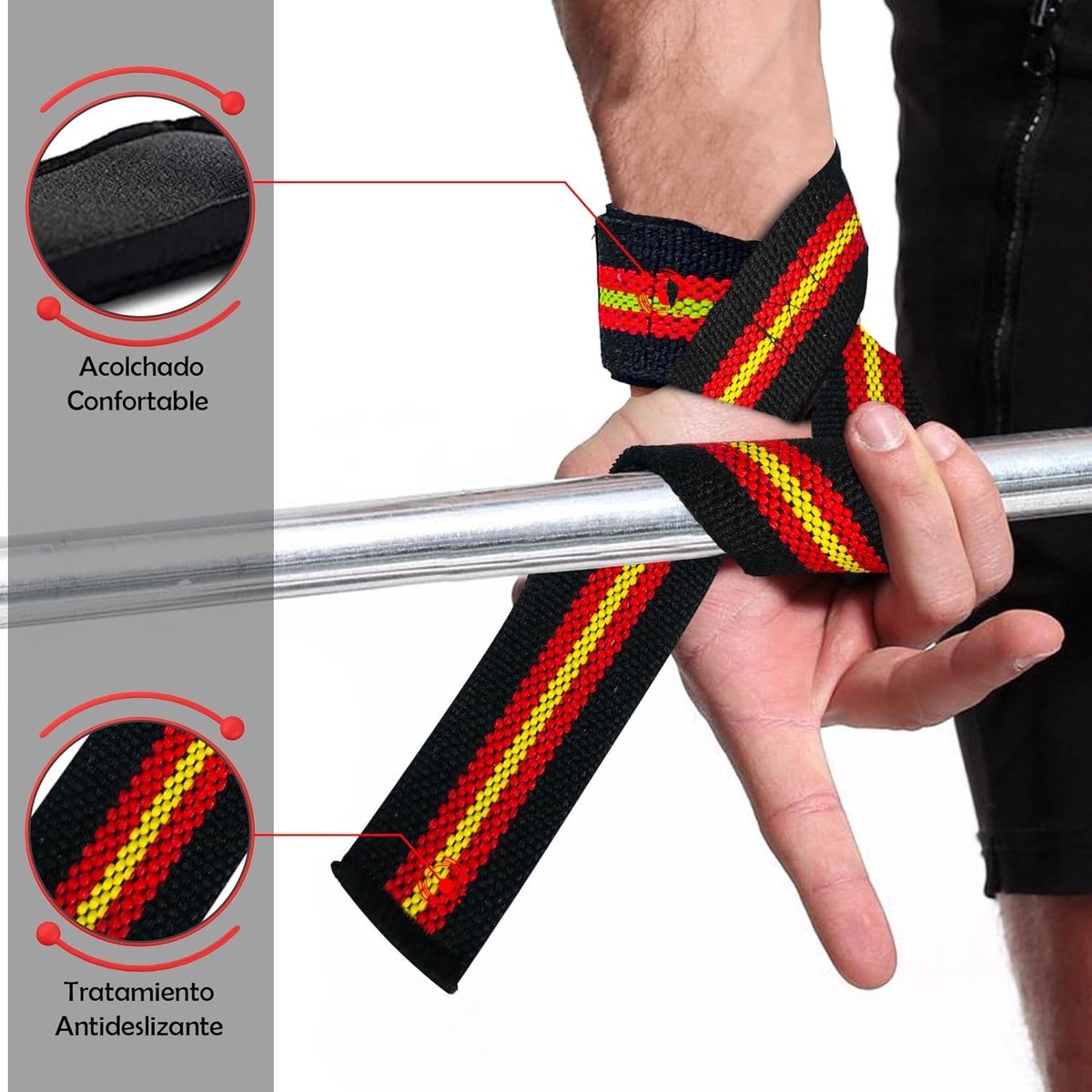 Powerlifting Straps - Kunstleer/Neopreen - Antislip Grip - Verstelbaar - Voor Mannen en Vrouwen