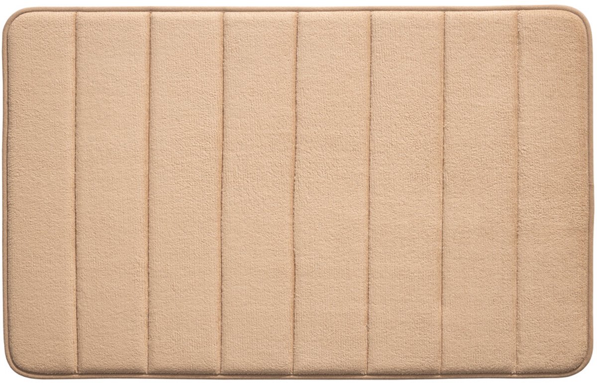 California Stripes Badmat 50x78 cm - Taupe - Zachte Douchemat van Chenille - Badkamermat - Snel Waterabsorberend - Oeko-Tex Gecertificeerd