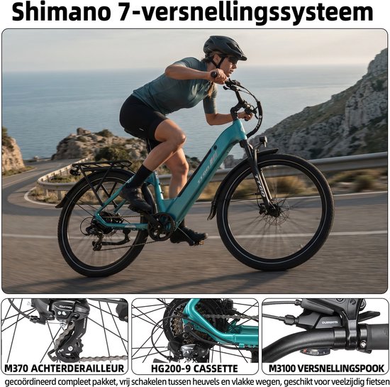 TTGO C5 E-bike - 25 km/u - 27.5inch - 90km actieradius - 250W motor - 48V 13.5Ah accu - 70NM - groen van TTGO — afbeelding 5