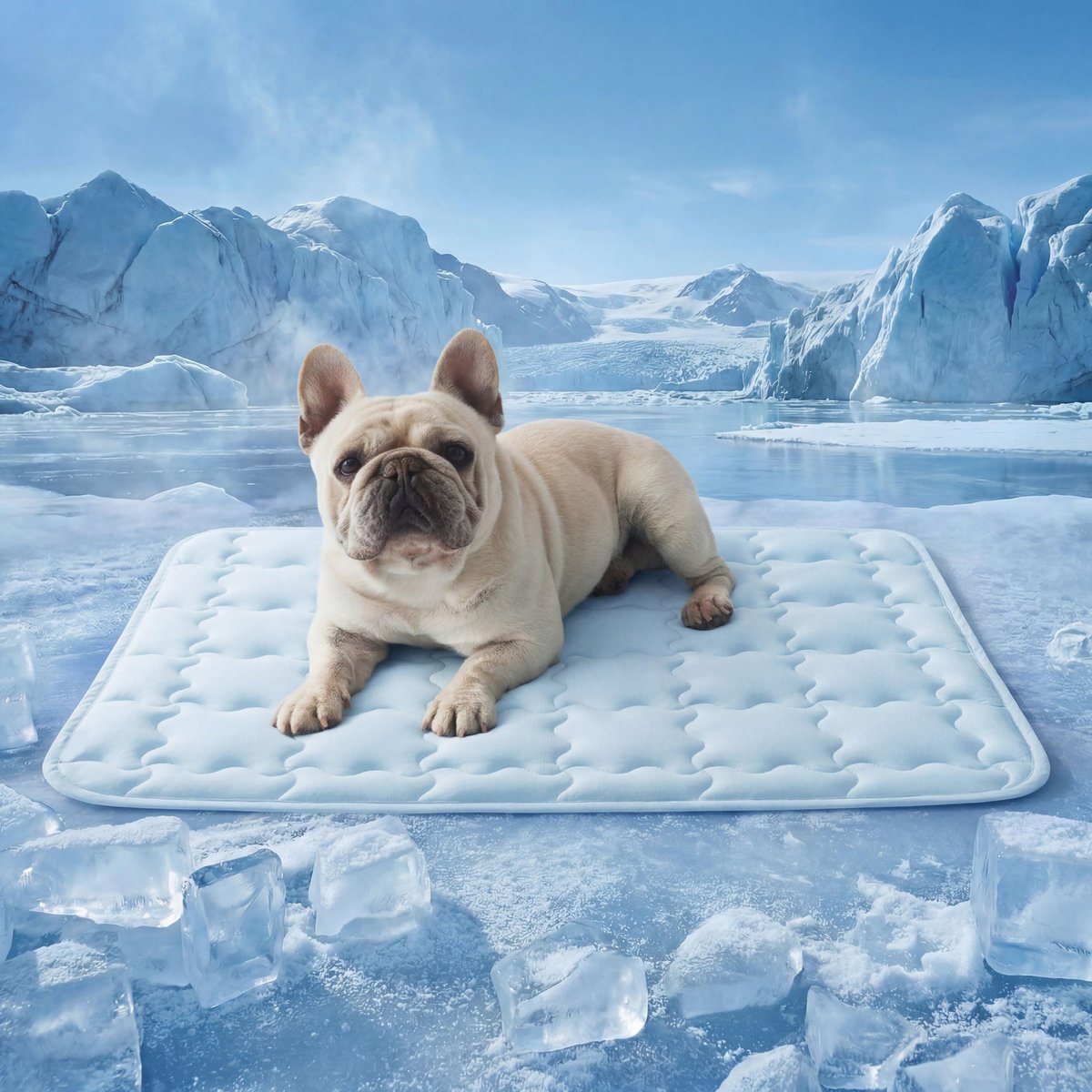 Cooling Hondenmat Q-Max >0.5 - Verkoelende Koelmat voor Hond en Kat - Wasbaar en Antislip - Ademend Zomerbed - Blauw - 29 x 21 inch (Medium)