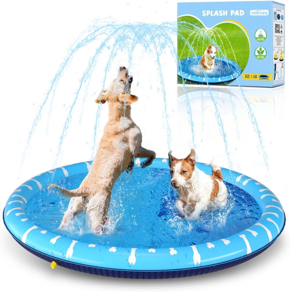 Solvix waterspeelmat fontein - Hondenbad - PVC - Dikker en Duurzaam - Antislip - Voor Honden en Kinderen