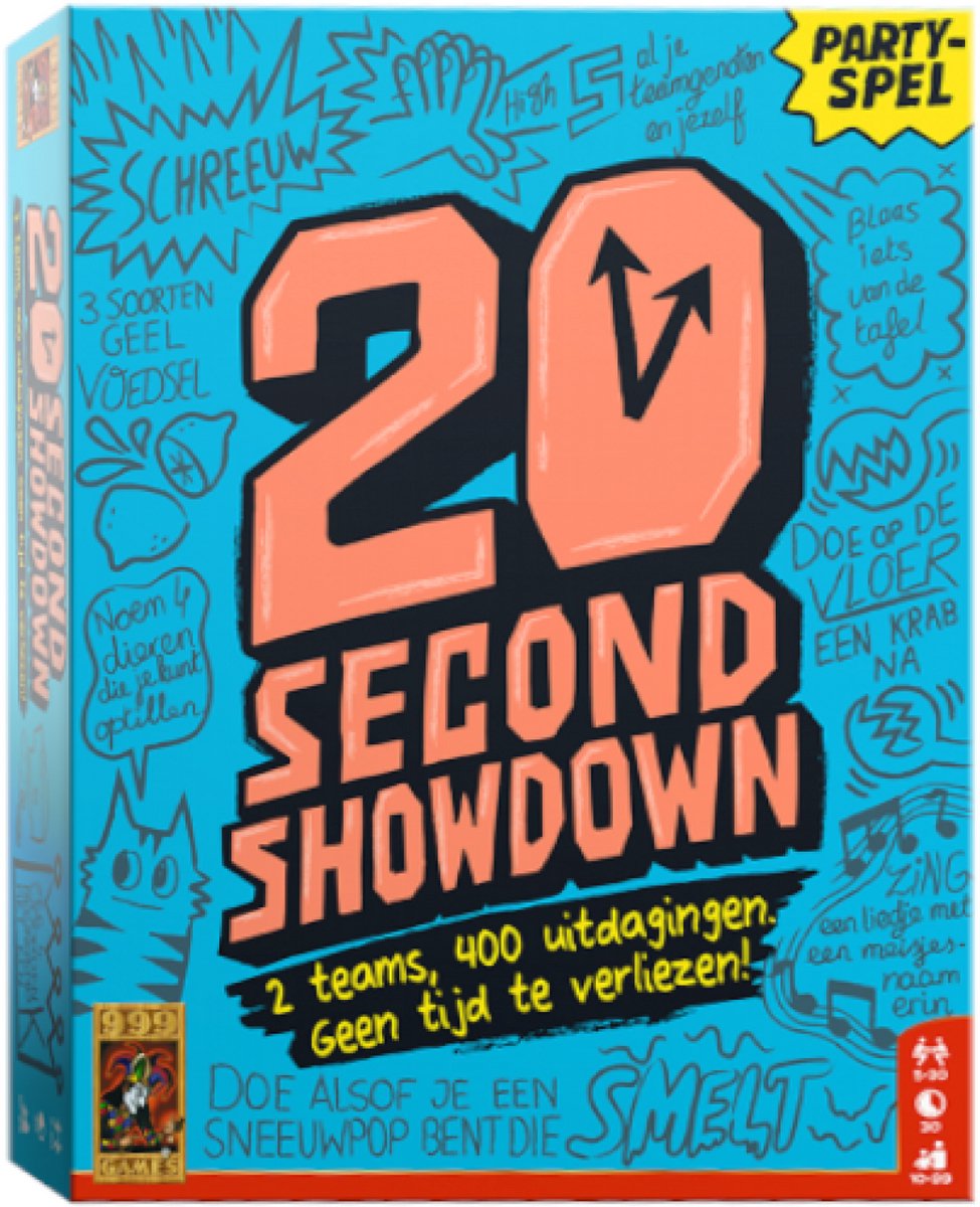 999 Games - 20 Second Showdown - Partyspel - 2 teams, 400 uitdagingen - Actiespel - Gezelschapsspel - Nederlandstalig - Klein cadeautje — afbeelding 13