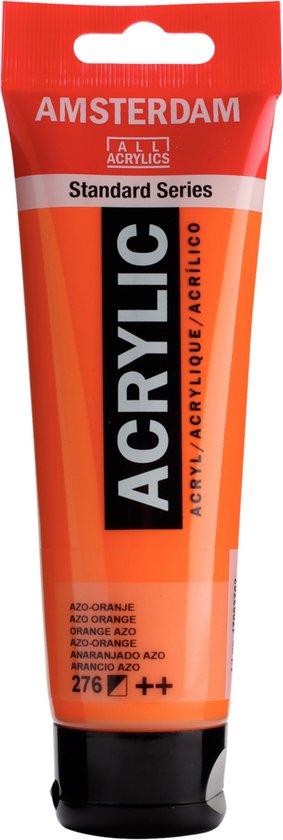 Tube de peinture acrylique Amsterdam Standard Series 120 ml Azo-Orange 276.
