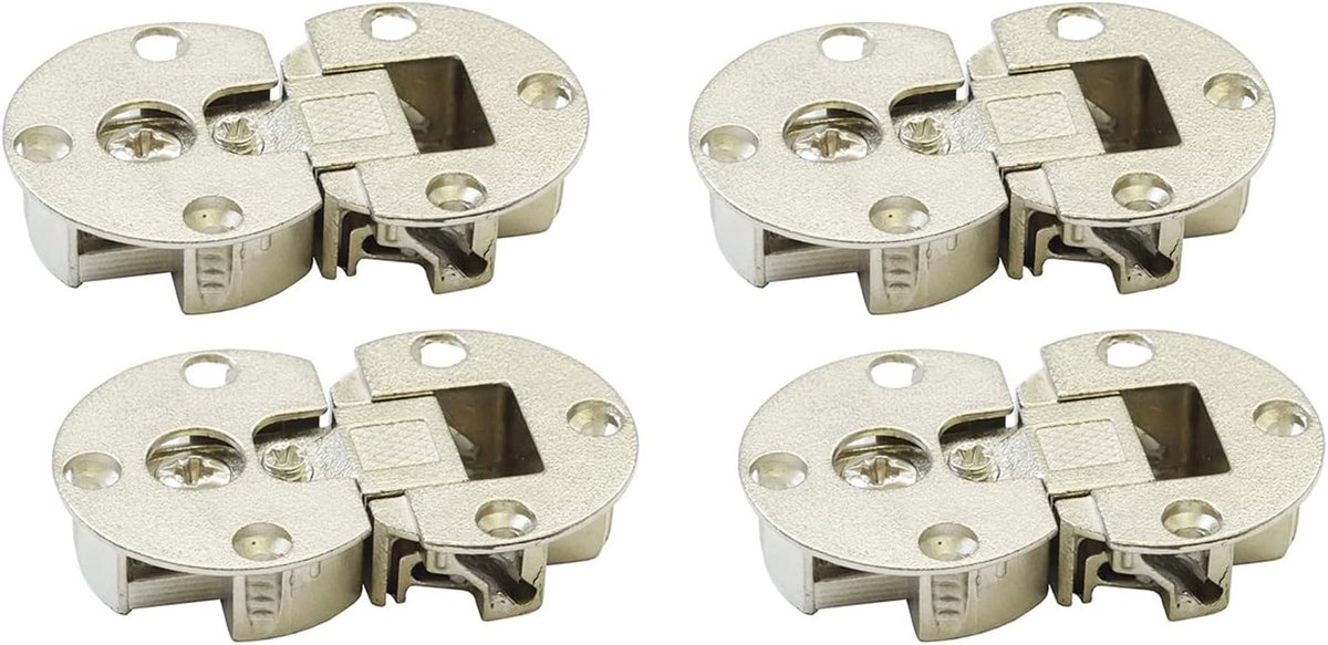 LIKERAINY 90° 3D Adjustable Valve Lid Hidden Hinge 35mm for Furniture Gate Cabinet Door Foldable Holder Nickel Plated - ShopVlot
