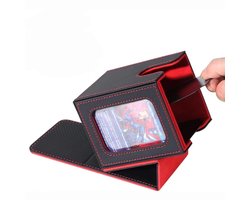 Deckmasters® XS Deckbox met Kaartvenster – Rood Suède Interieur – Kaartenhouder geschikt voor MTG, One Piece