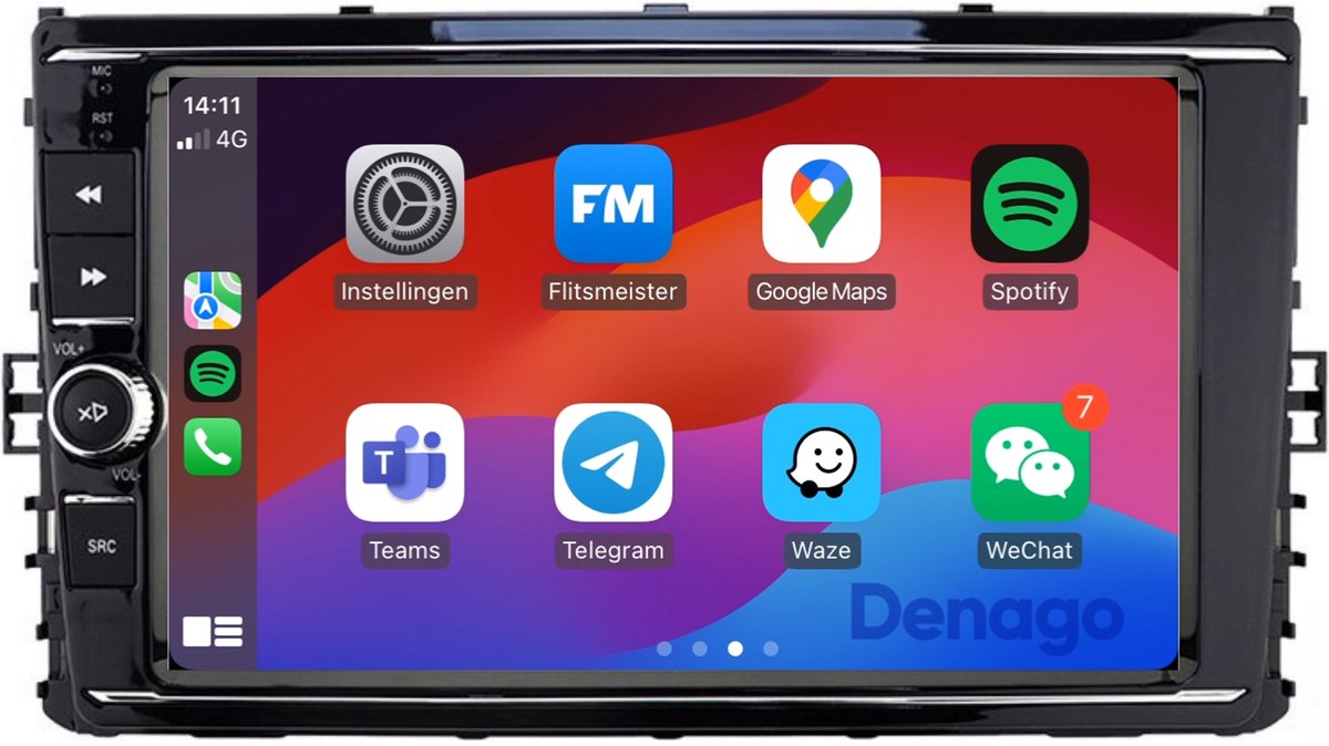 CarPlay autoradio geschikt voor Volkswagen Golf Sportsvan | 2017 t/m 2021 | Android 13 | Draadloos Apple CarPlay & Android Auto | 2GB + 32GB | QuadCore processor | Denago DNG-A363 | 2025 model | 2017 2018 2019 2020 2021 | Bluetooth & Wifi