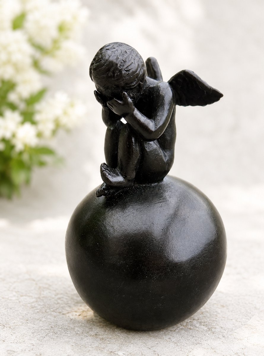 MINI URN MET ENGEL / BRONS / AS URN