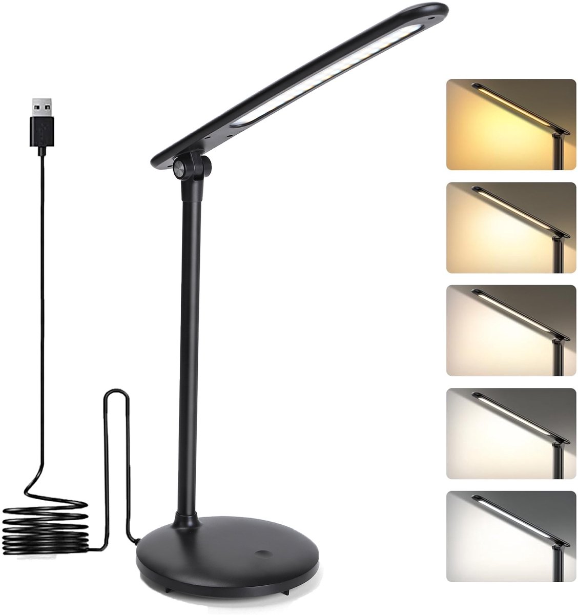 Aigostar Bureaulamp LED Dimbaar - 3 kleuren licht