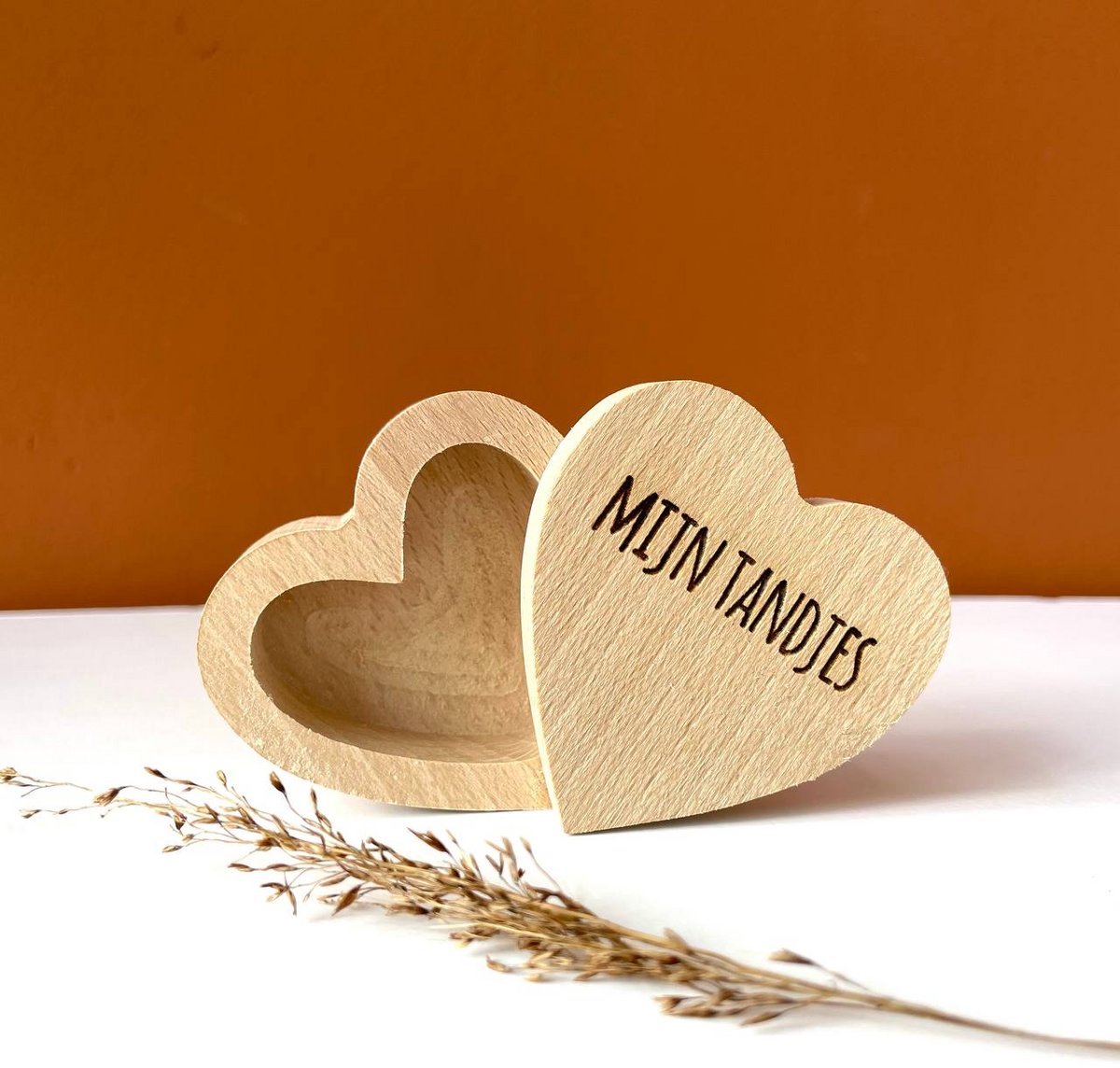 Bewaardoosje - Mijn tandjes - doosje voor eerste tanden te bewaren - hartje - hout - kraamcadeau - cadeau - kado - gift - baby - kind