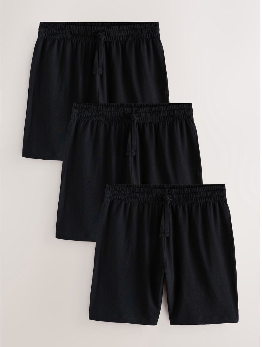 Next - Heren - Set van 3 korte jersey pyjama's - Zwart