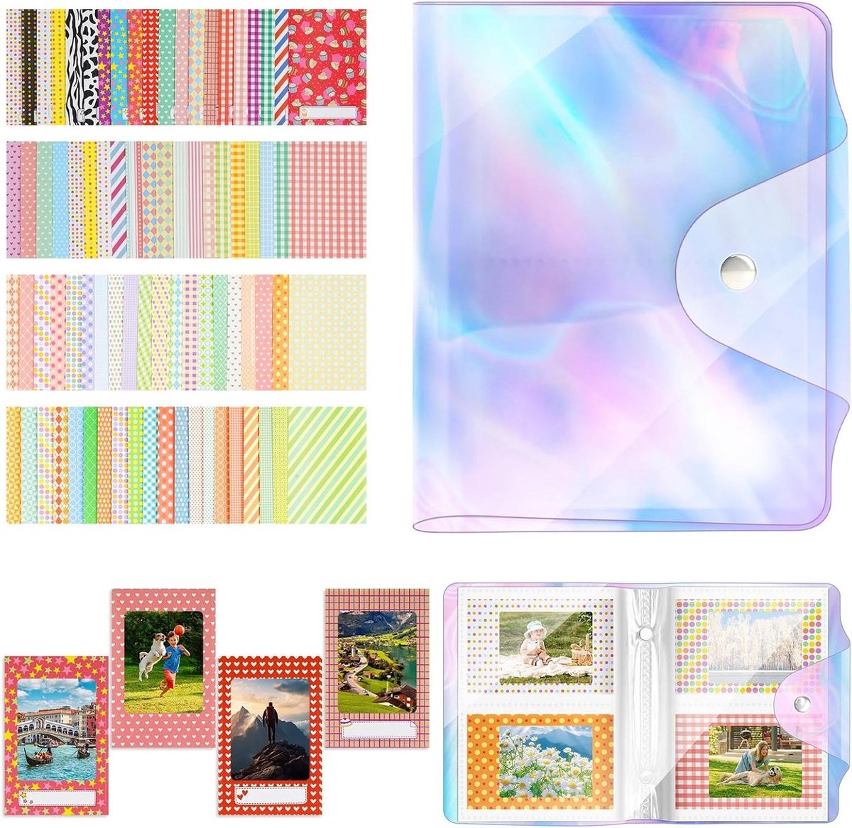 Mini Fotoalbum met 64 Compartimenten voor Herinneringen, Perfect voor Foto's en Geschenken