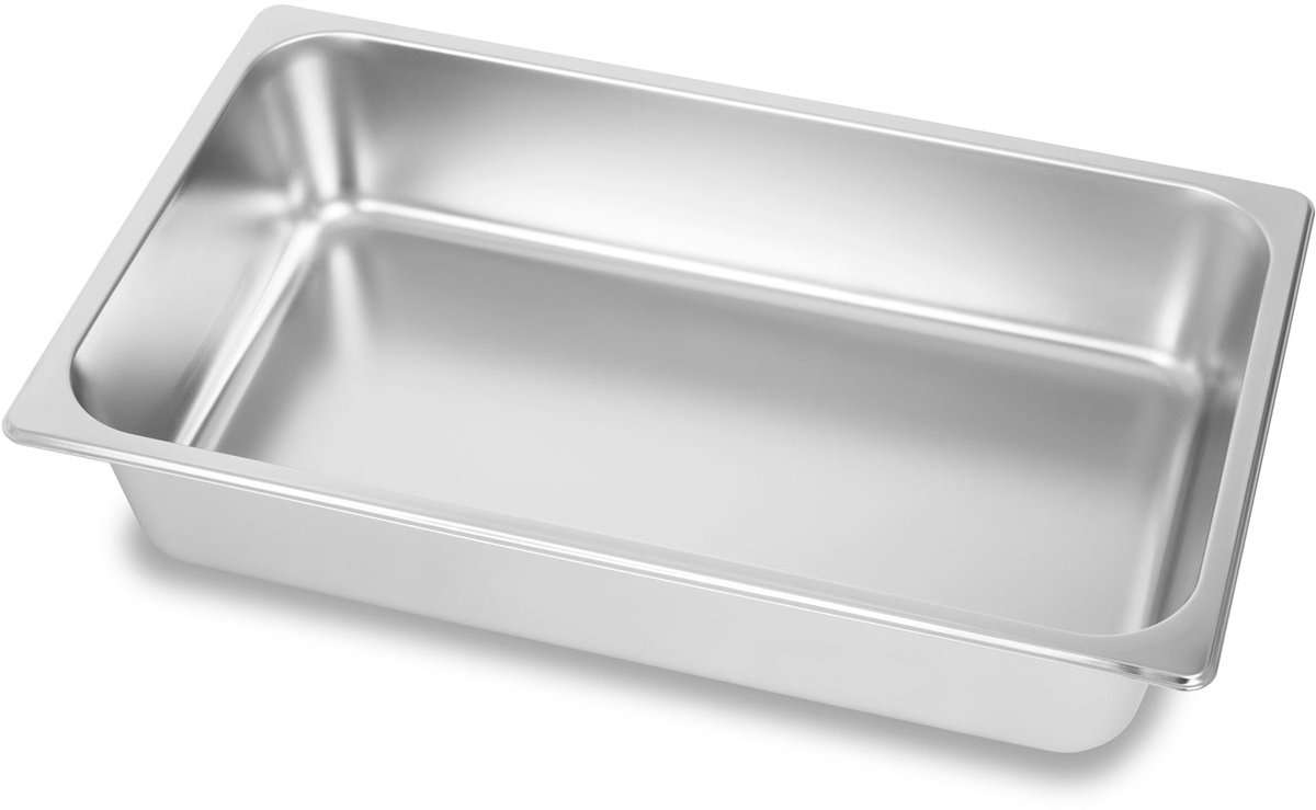 VERTES GN-bak 1/1 Gastronorm (roestvrij staal, 100 mm diep, hygiënisch, roestvrij, krasbestendig, temperatuurbestendig van -40° tot +300°C, geschikt voor bain-marie en veelzijdig gebruik in de horeca)