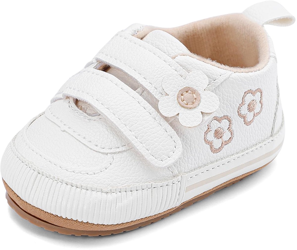 kitcorn Loopschoenen voor baby's, meisjes, kruipschoenen voor kinderen, outdoor, kaki, bloem, 12-18 maanden Breed - ShopVlot