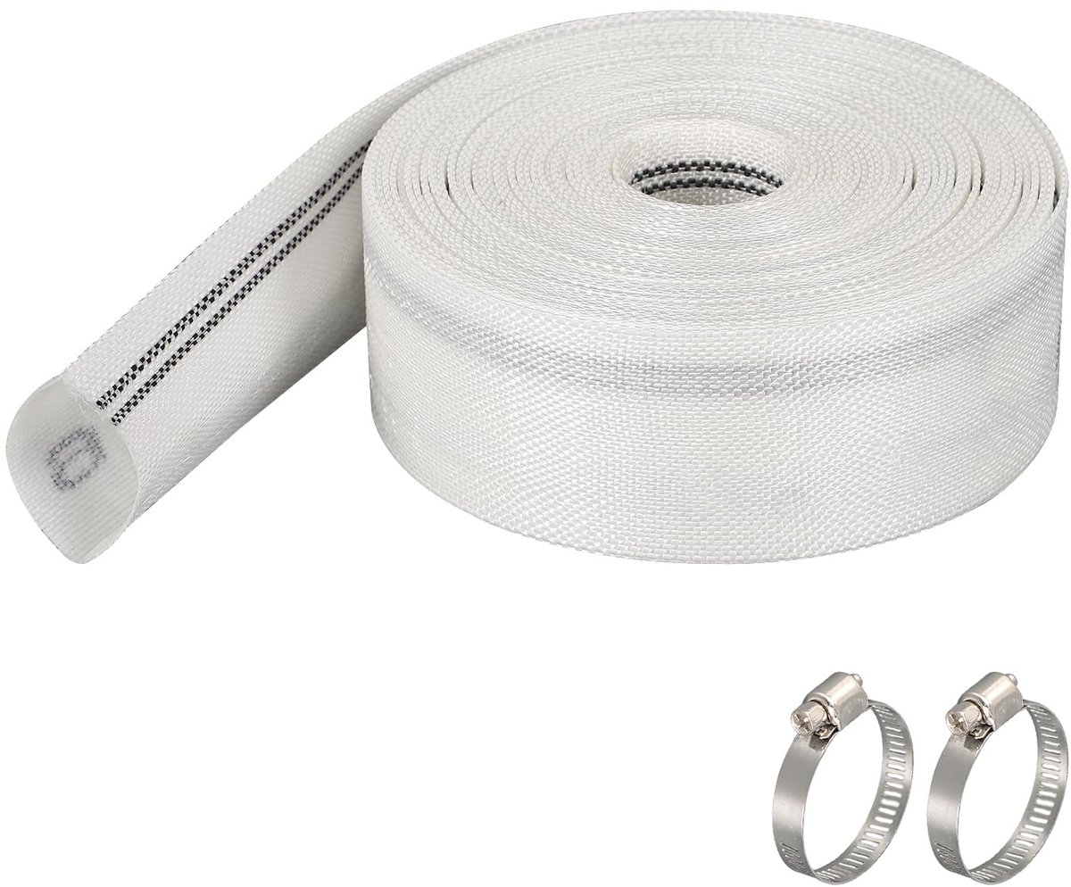 Tuinslang platte slang Ø 1 1/2 inch - 10 m x 40 mm weefselslang - met slangklem - ideaal voor irrigatie - ShopVlot