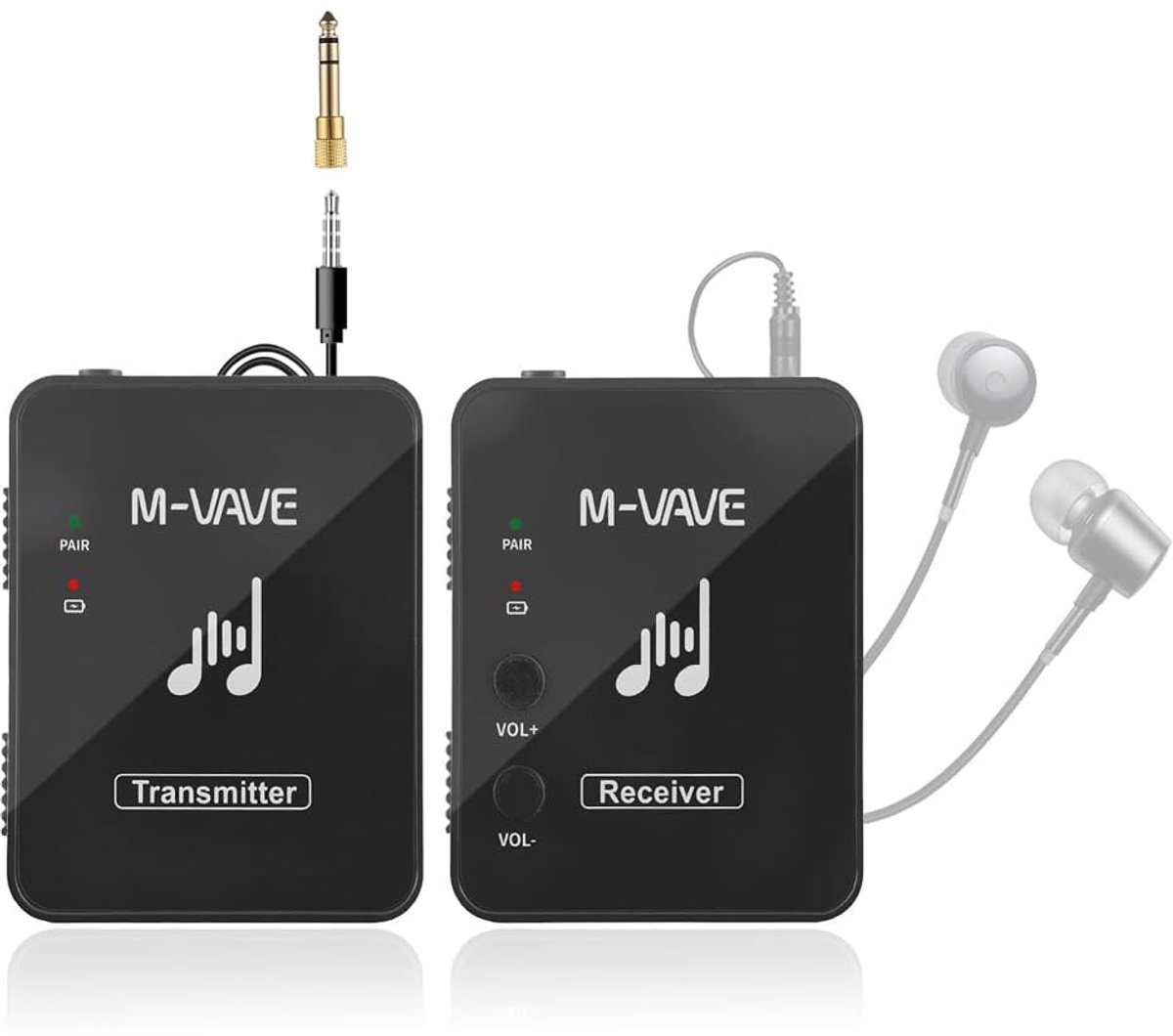 In-ear monitorsysteem draadloos - 2,4 GHz zender en ontvanger - clip-on ontwerp - USB oplaadbaar - ShopVlot