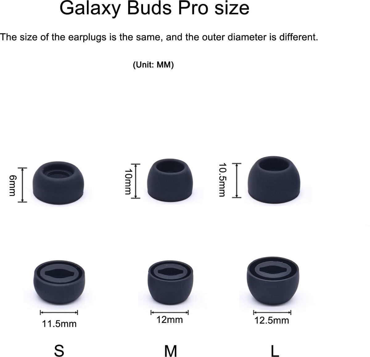 Vervangende siliconen oordopjes - zwart - ruisonderdrukkend - perfecte pasvorm voor Samsung Galaxy Buds Pro - ShopVlot