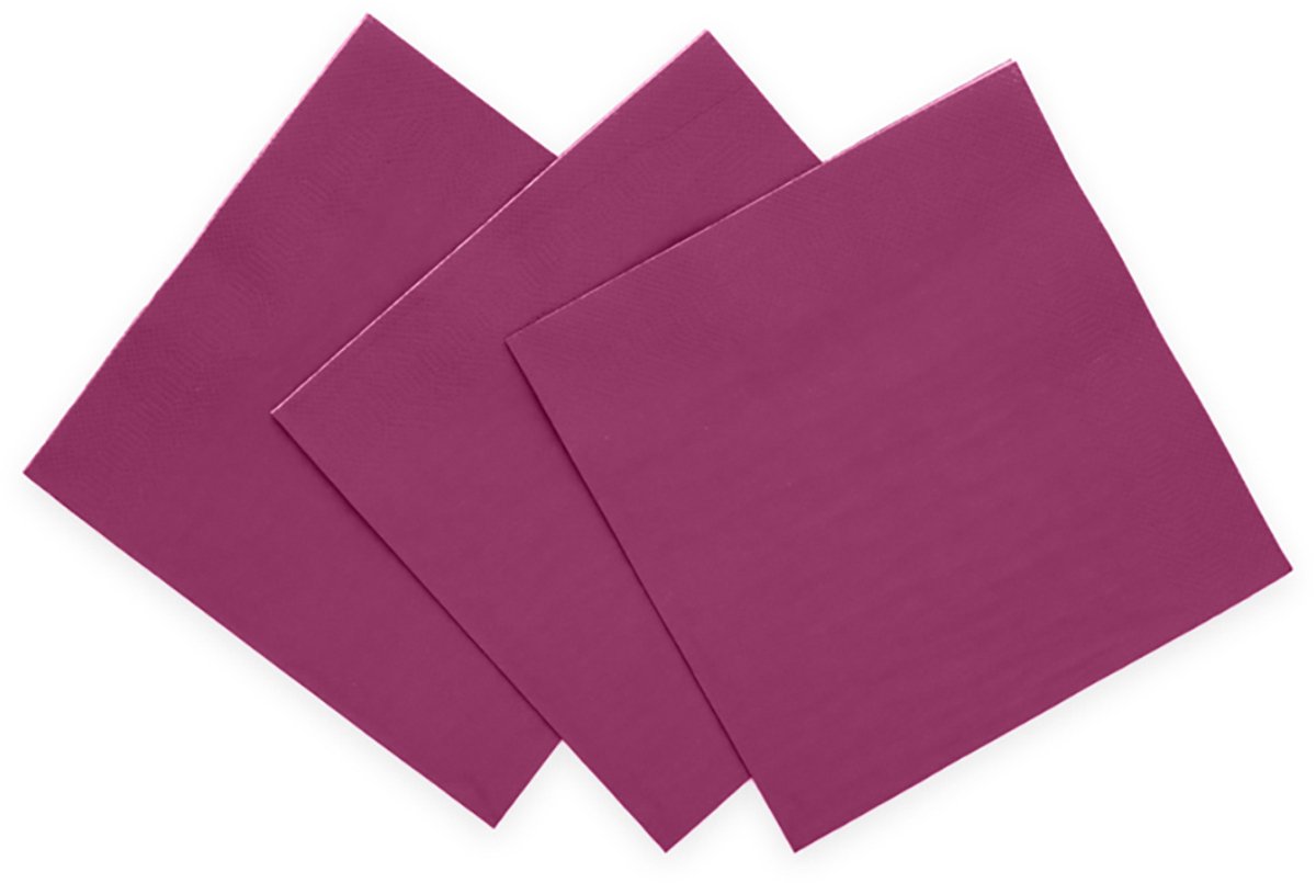 20x Papieren Lunch servetten 33x33cm 3-laags FSC - Paars - Feestartikelen