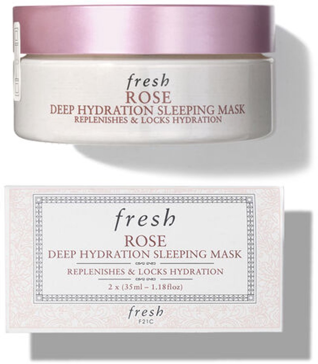 Fresh - Rose Deep Hydration Sleeping Mask 70ml (2x35ml) – 2-Staps Nachtmasker met Rozen – Hydraterend Gezichtsmasker – Voor een Zachte en Gladde Huid