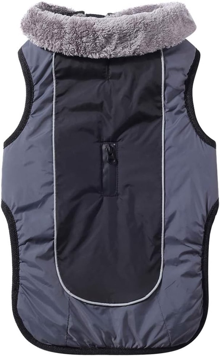 Fleece Hondenjassen voor Middelgrote Honden, Waterdichte en Warme Jassen voor Koude Winter, Zwart L