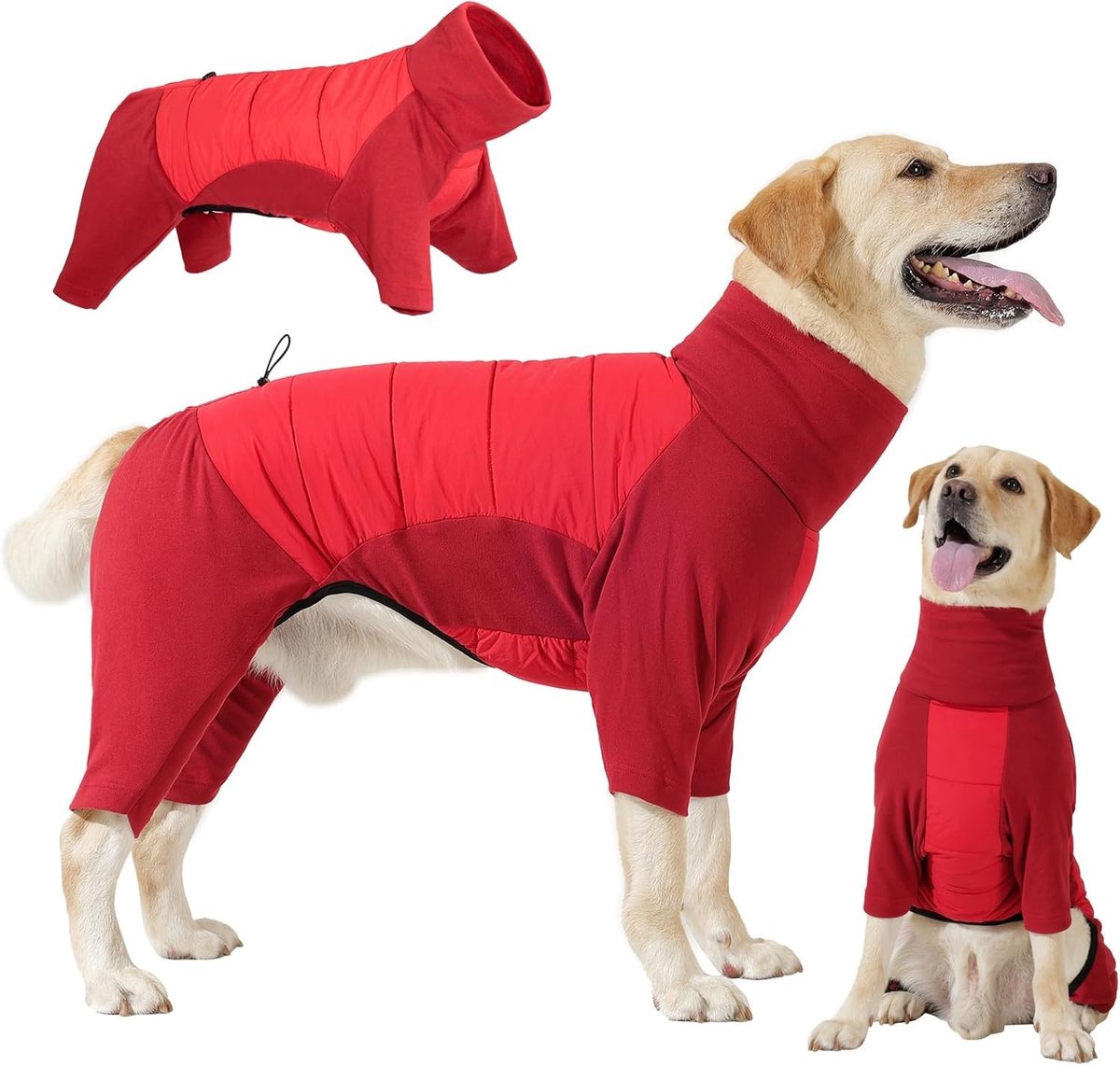 Winterse Hondenjas met Benen, Elastische Hondenoverall van Fleece, Warm en Winddicht voor Kleine, Middelgrote en Grote Honden met Bevestigingsopening