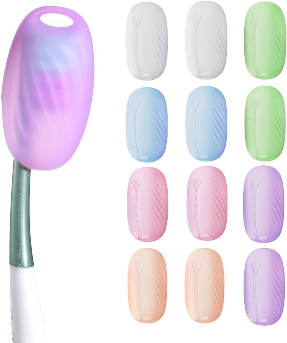 12 Stuks Silicone Tandenborstel Beschermhoezen voor Kinderen - Draagbare en Waterdichte Tandenborstel Bescherming voor Thuis en Reizen