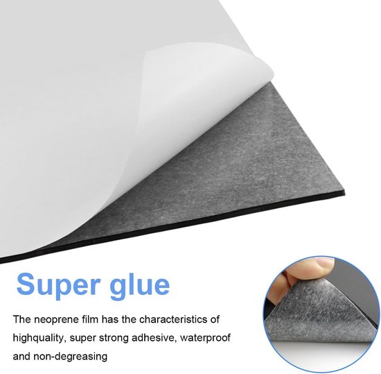 Multifunctionele Zelfklevende Neopreen Foam Rol 300 mm x 12 mm x 3 m voor Isolatie en Geluidsabsorptie, Antislip en Schokabsorptie (Zwart) — afbeelding 2