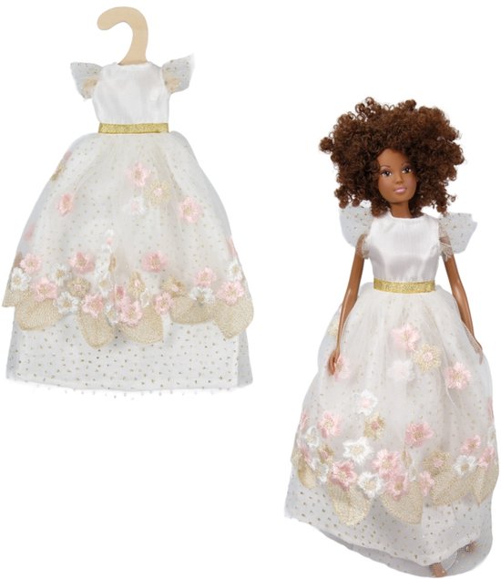 Heless modepop jurk kersenbloesem 29 cm poppenkleding roze. — afbeelding 3