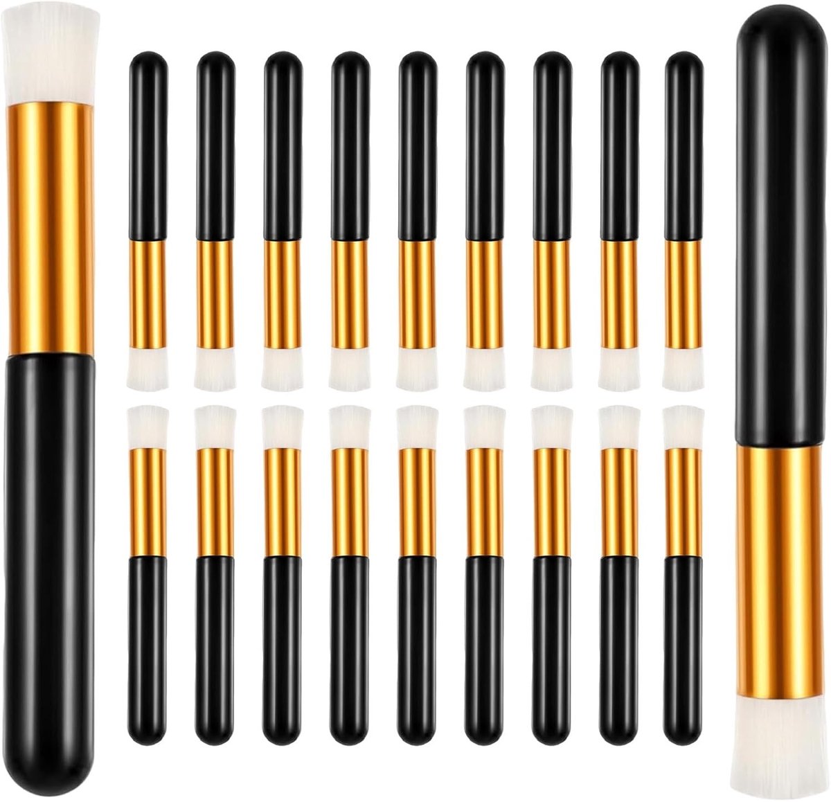 20 stuks penselen voor dieptereiniging van wimpers en poriën, ideaal voor het verwijderen van make-up en vuil, zwart