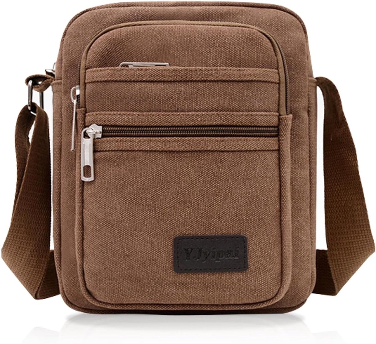 Casual Crossbody Bag van Canvas voor Mannen, Multi-Pocket Schoudertas voor Sport, Reizen en Fietsen