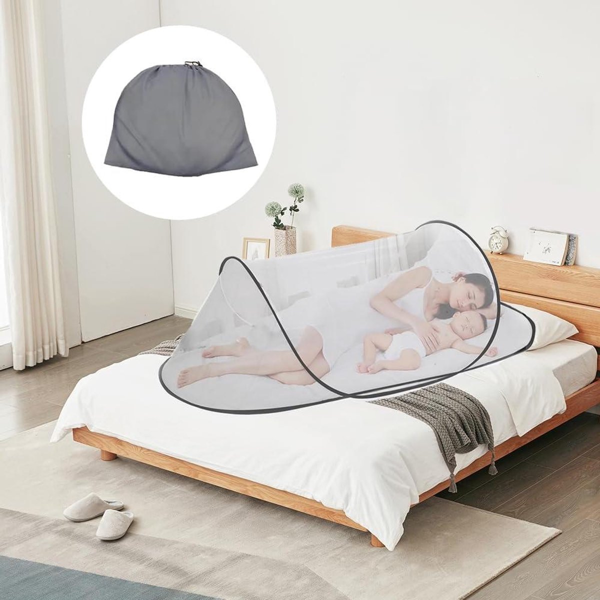 Muggennet - Klapnet - Insecten Buiten - 360 Graden Bescherming - 200 x 80 cm - Wit