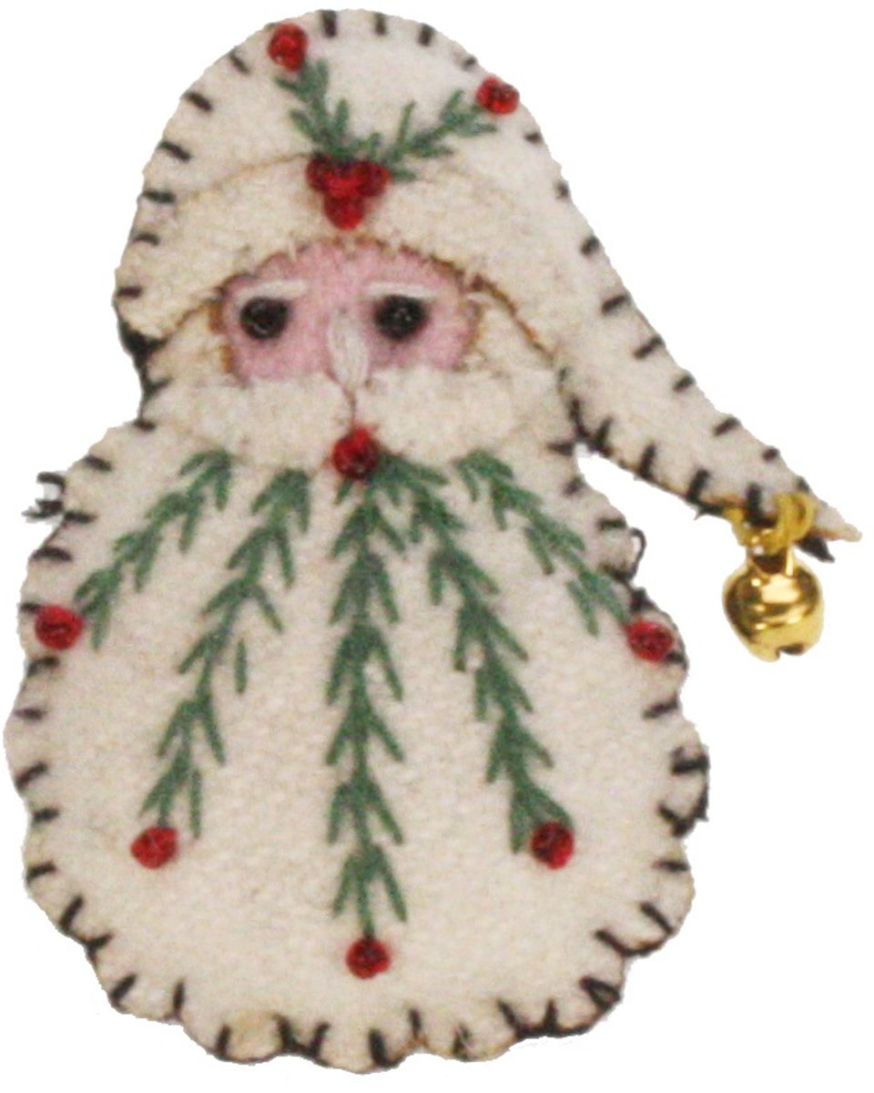 Broche Kerstman, vilt 4x1x6cm