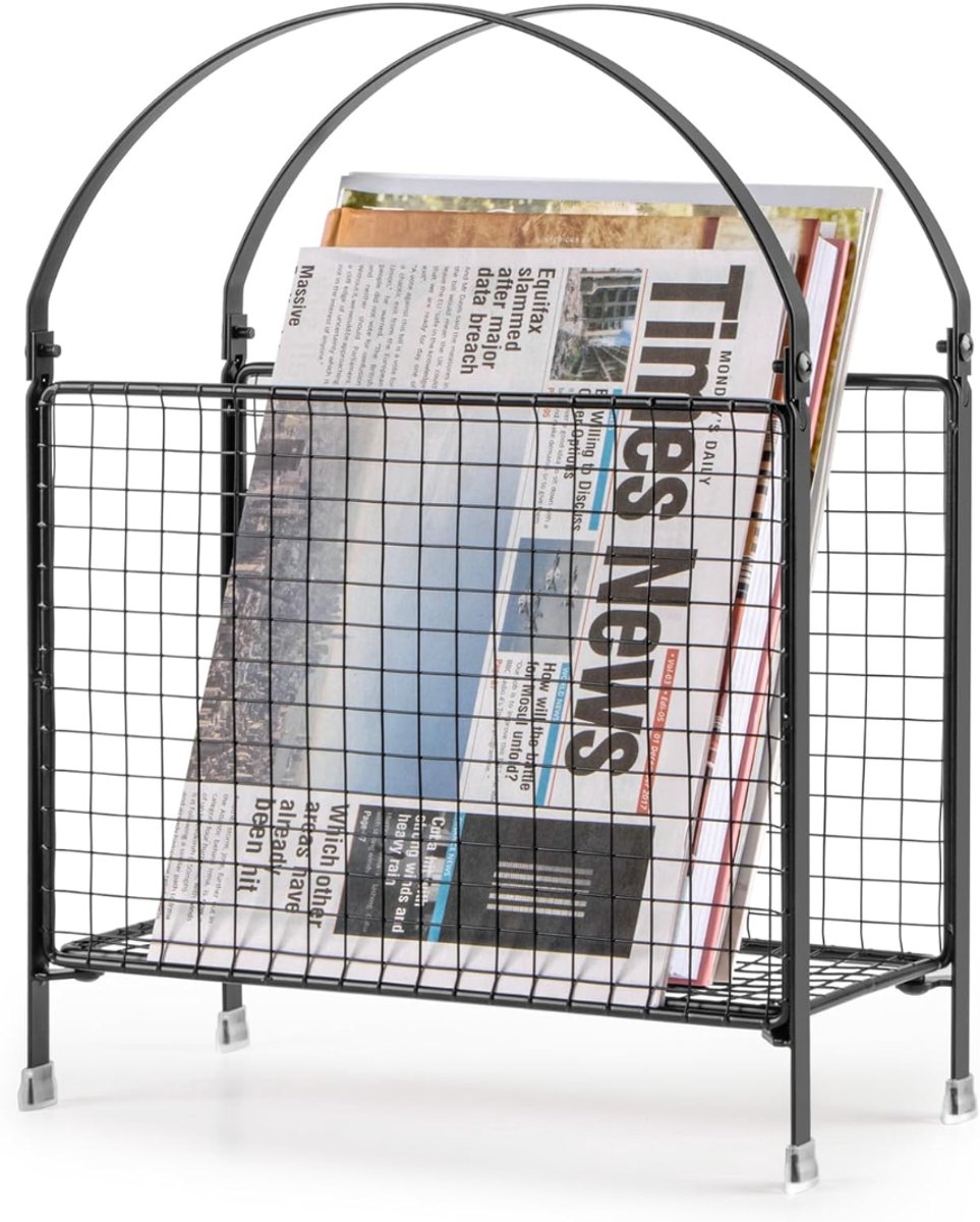 SNJY® Krantenbak - Lectuurbak - Tijdschriftenhouder - Magazinehouder - 13,5D x 29B x 38,4H cm - Zwart