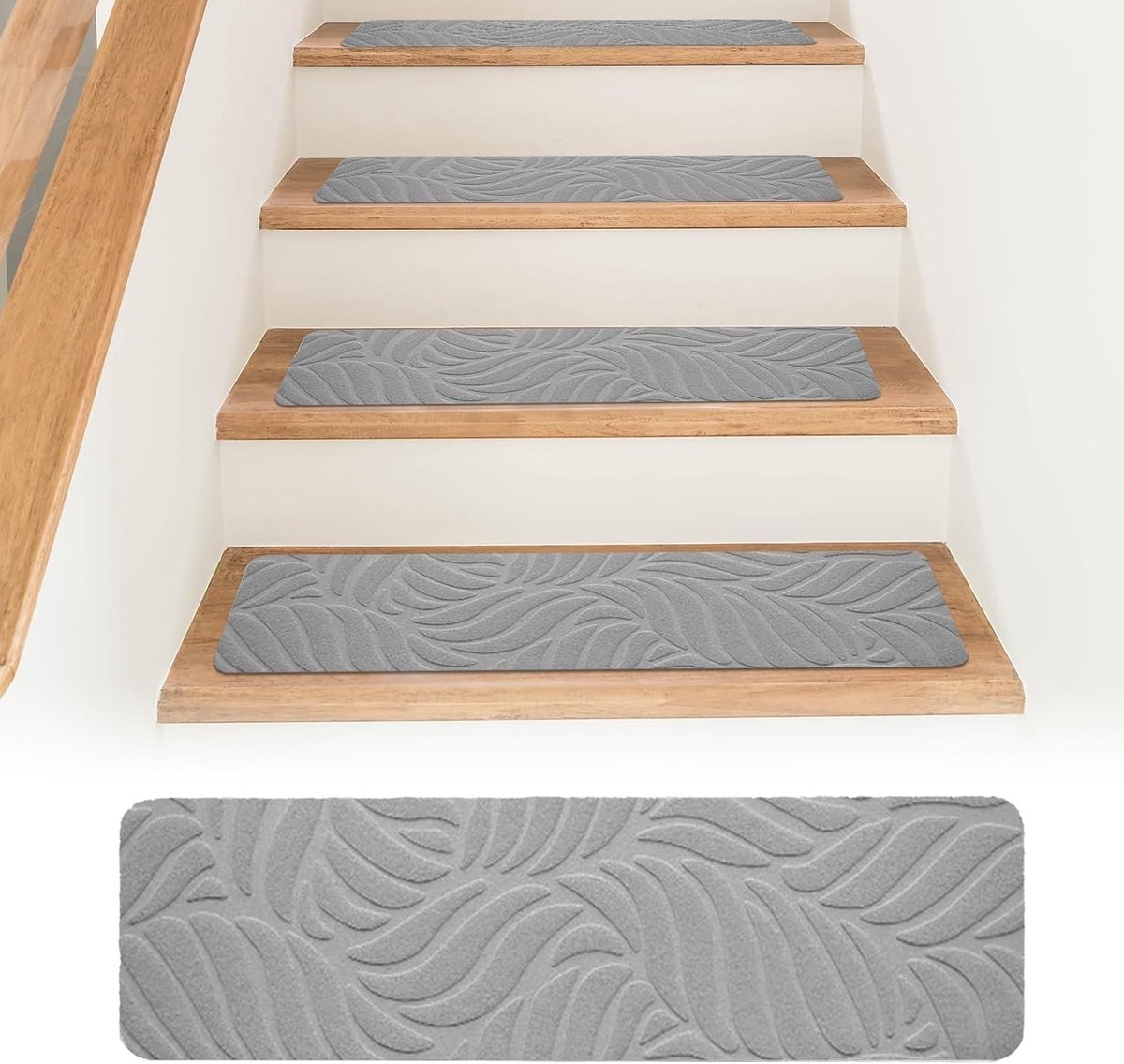 Set van 15 Antislip Trapmatten, 55 x 19 cm, Herbruikbaar en Zelfklevend, Bescherming voor Trappen, Ideaal voor Binnengebruik, Snijbaar op Maat