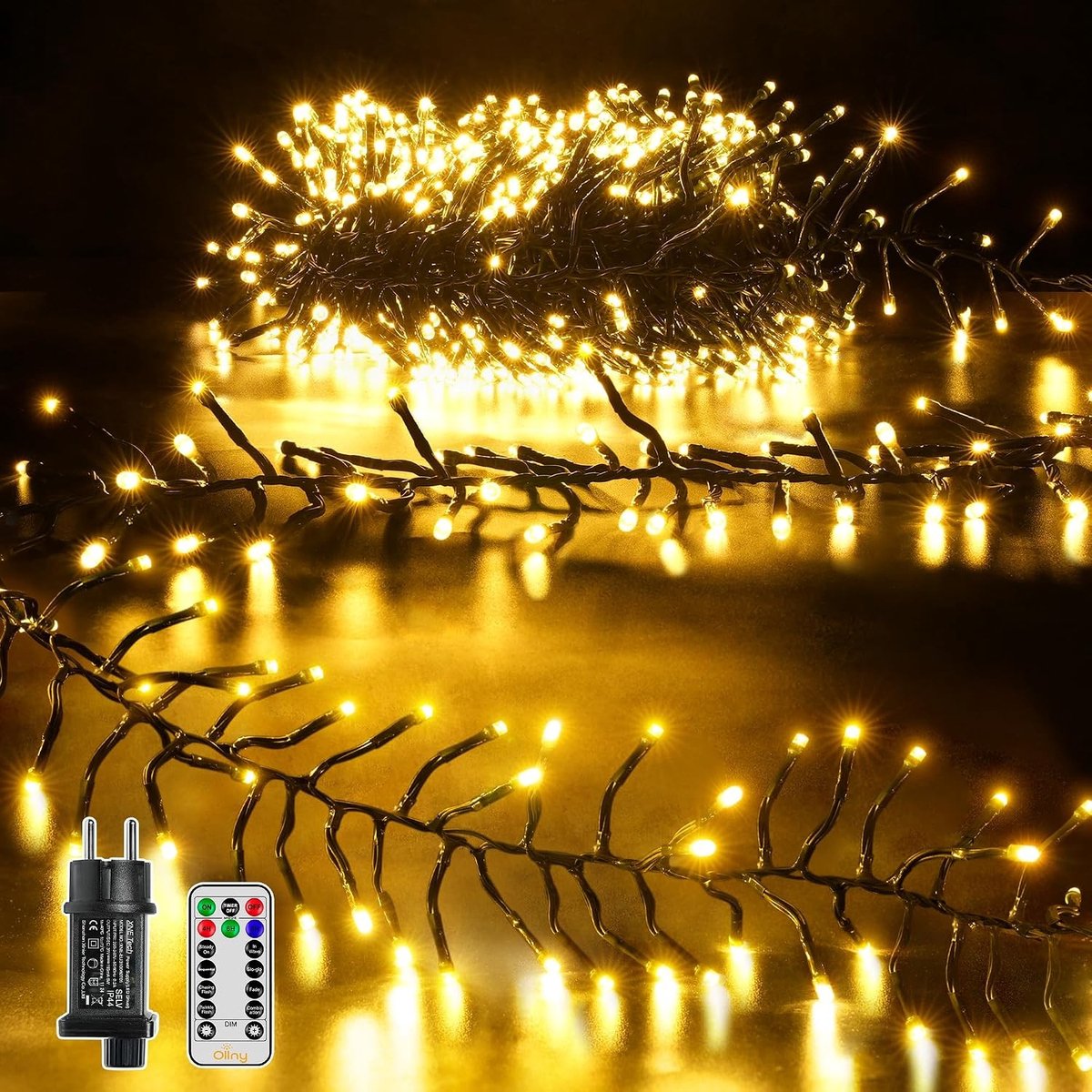 6 meter 400 LED Cluster Fairy Lights voor Buiten met Timer en Geheugenfunctie - Waterdicht, 8 Modi voor Tuin, Terras en Feesten (Warm Wit)