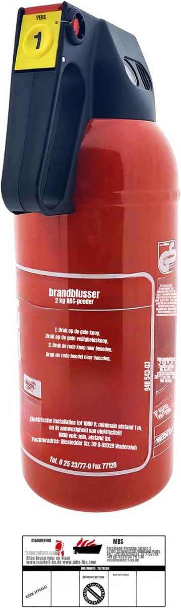 Allvia® Brandblusser Auto - Brandblusser Schuim - Brandblusser - Rood - 33cm x 12cm x 15cm