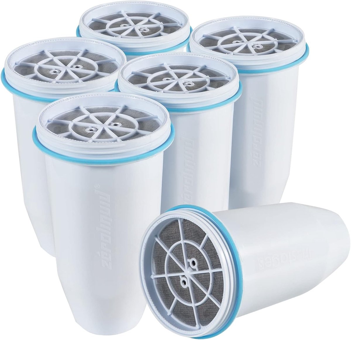 Vervangingswaterfilters voor Waterfilterkan, Verwijdert 99,9% Lood, Chloor, Fluoride en Zware Metalen, BPA-vrij, TUV-gecertificeerd, 6-fasen (Verpakking van 6)