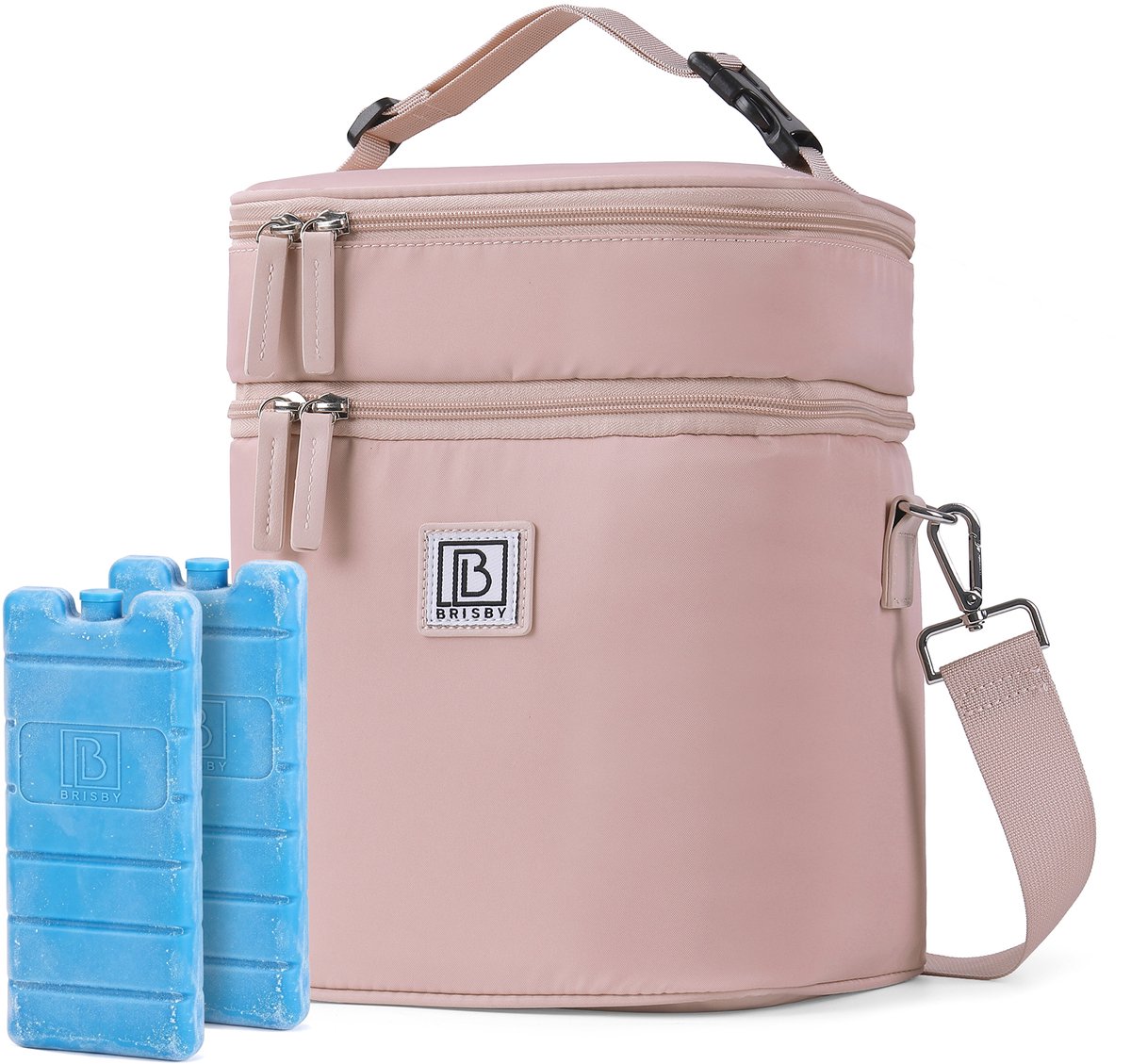 Brisby Koeltas 12 Liter – Lunchtas voor Werk & Onderweg – 2 Geïsoleerde Vakken – Inclusief 2 Koelelementen – Tot 10 Uur Koel- Soft Pink