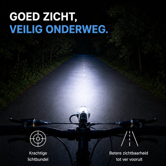 Fietskoplamp - Fietsverlichting - Retro Koplamp - Wit — afbeelding 4