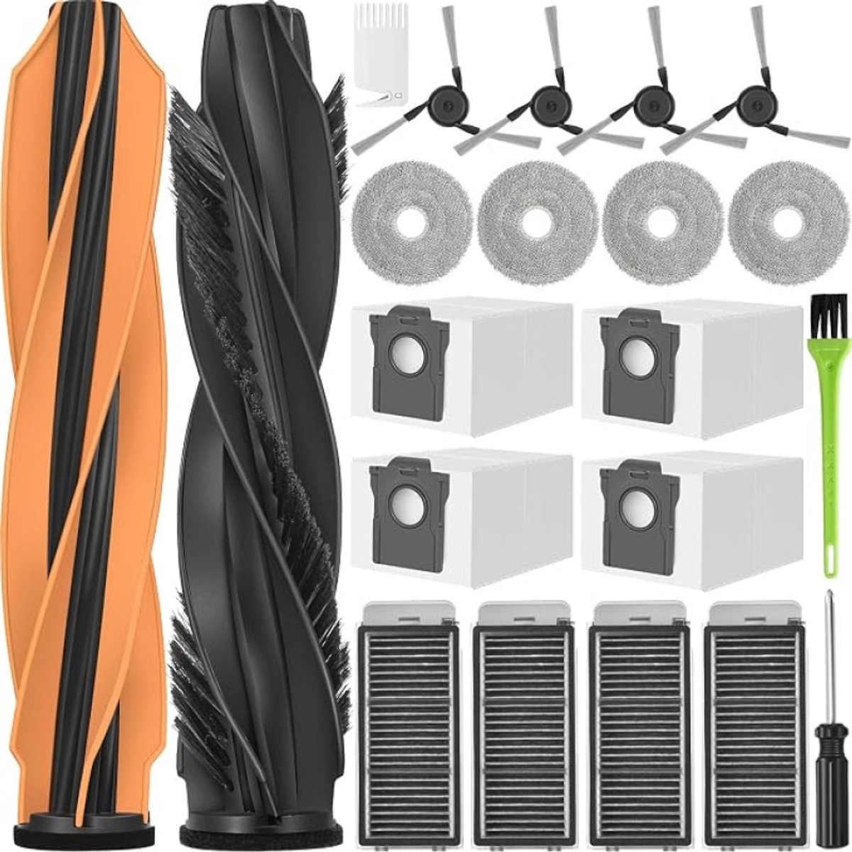 Accessoireset voor Dreame L40s Pro Ultra, X50 Ultra Complete, L50 Pro Ultra en X50 Master - 2 hoofdborstels, 4 stofzakken, 4 HEPA-filters, 4 mopdoeken, 4 zijborstels en meer