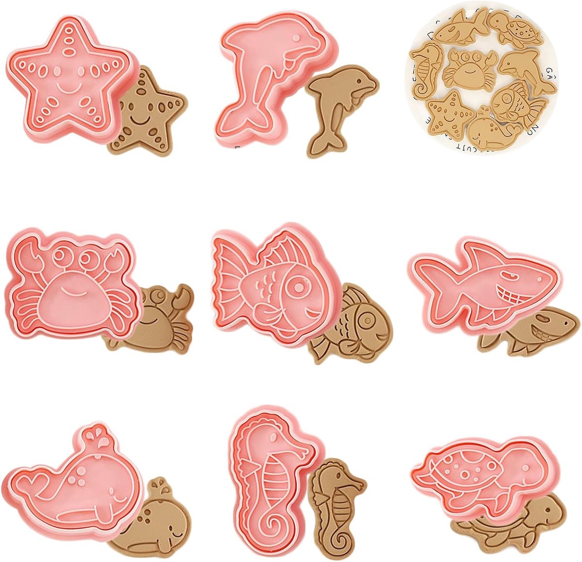 Honicemar Koekjesvormen Voor Dieren Koekjessnijders 8 Stuks Uitsteekvormpjes, 3D-Vorm Kunststof Dieren Keuken Bakken - ShopVlot