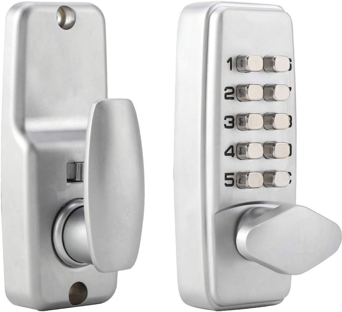Veiligheidsdeur slot met cijfercode, instelbare combinatie van 2 tot 8 cijfers, waterdicht met sleutel en dubbele functie voor optimale bescherming