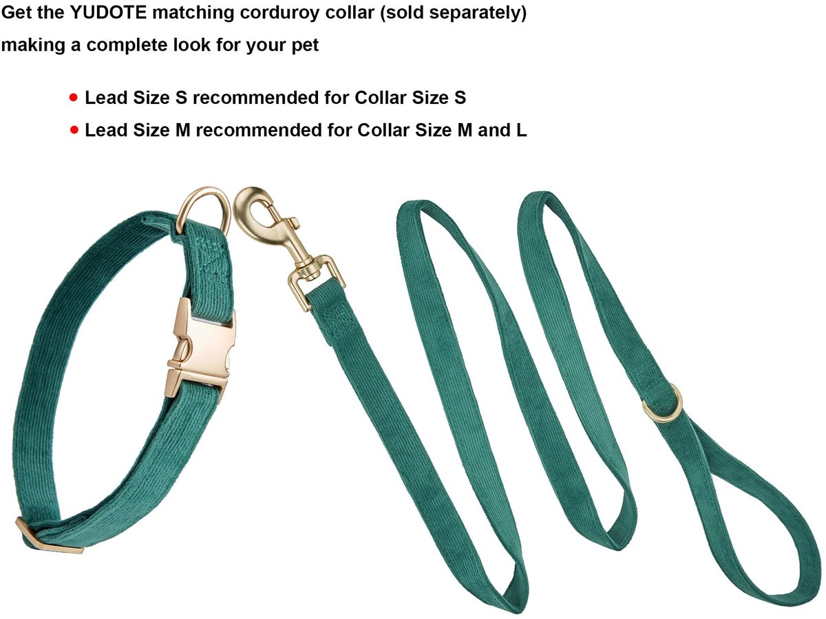 Hondenriem Medium - Zachte Corduroy - Fles Groen - Comfortabel voor elke wandeling - ShopVlot
