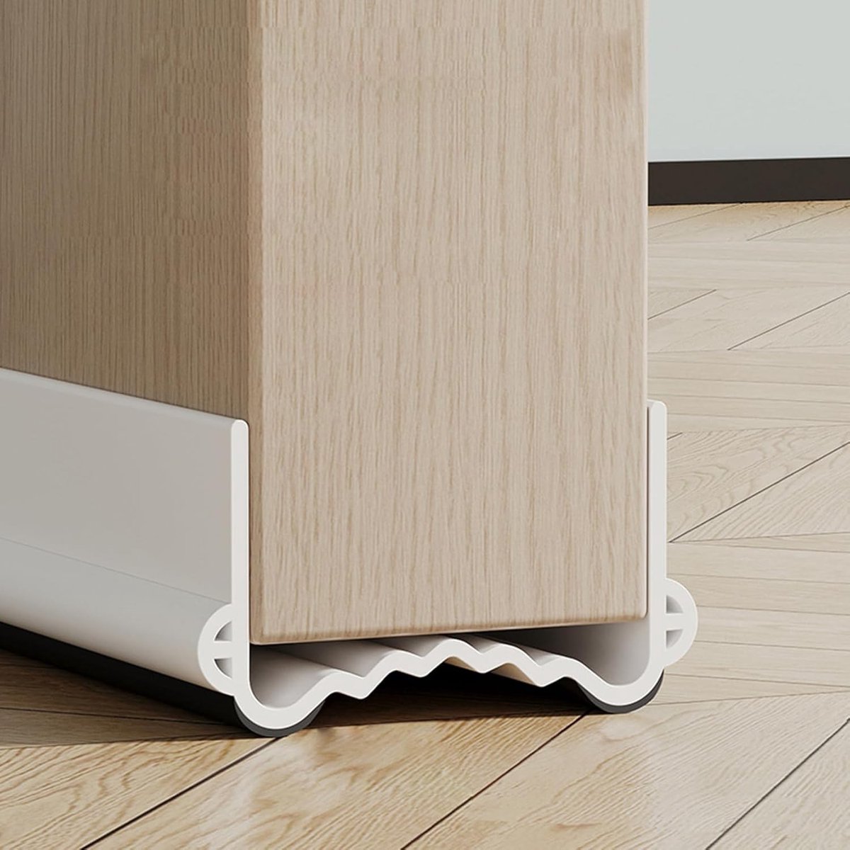 Draught Excluder voor Deuren - Zelfklevende Dichtstrip met Dubbele Seal, Bescherming tegen Koude Lucht en Insecten, Geluidsisolatie (Wit, Breedte 3.5-5.5cm)