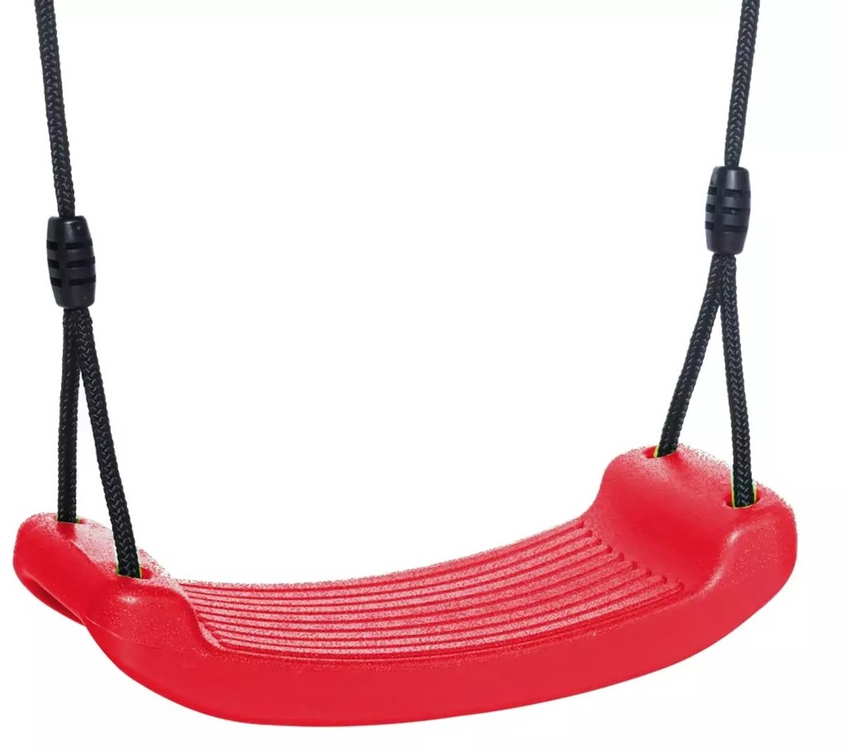 Dice - Kunststof Schommelzitje Rood - Zwart Gevlochten Touw