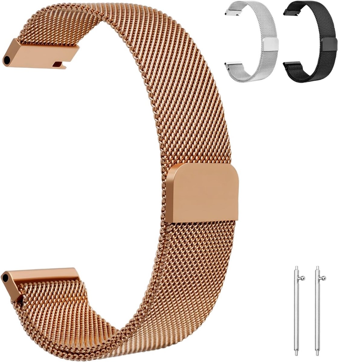 Verstelbare Mesh Woven Horlogeband met Snelle Bevestiging 20/22mm van RVS voor Slimme Horloges, Geschikt voor Mannen, Vrouwen en Tieners