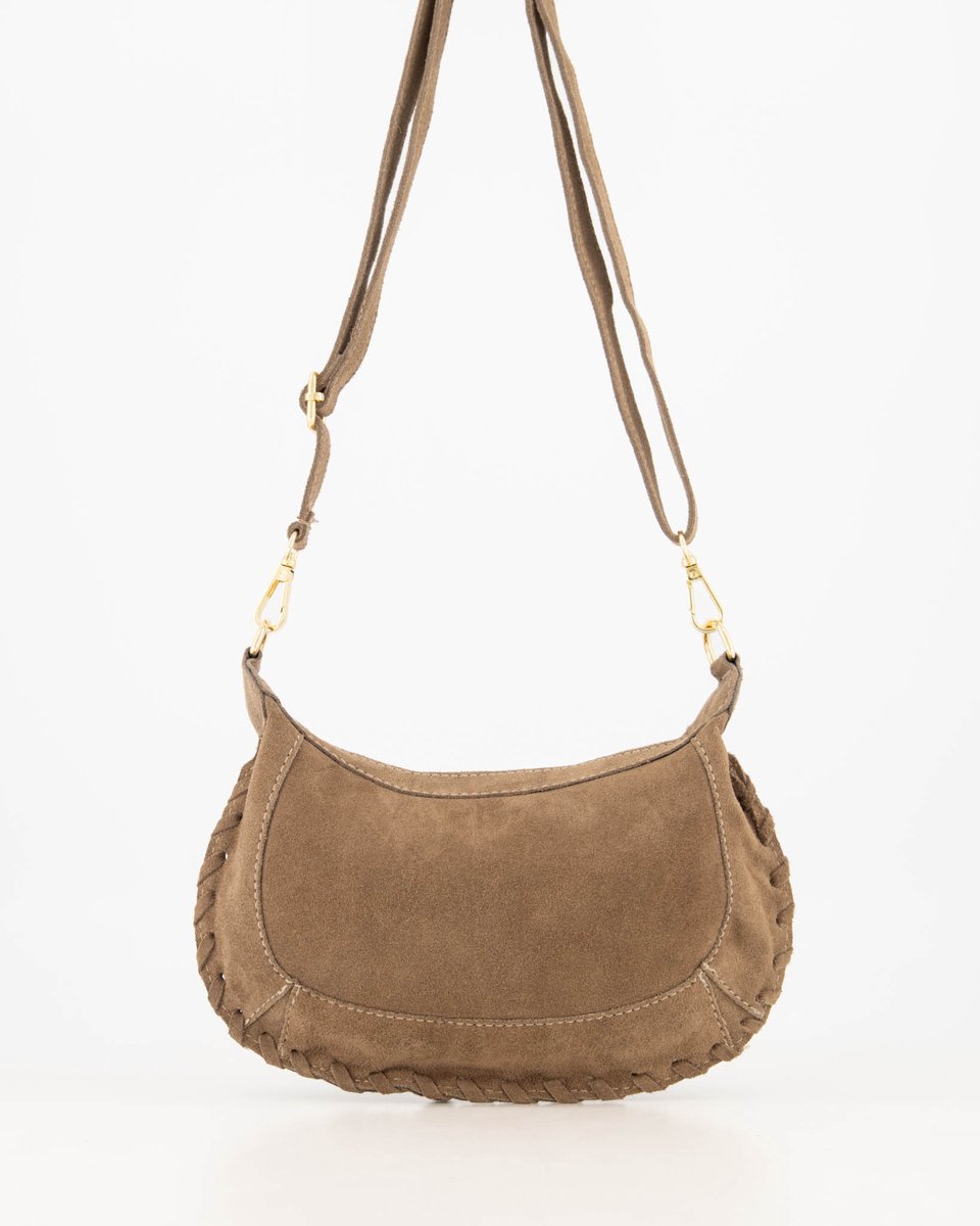 Teatro - Helin - Schoudertasje - Crossbodytasje - Suede - Leer - Taupe