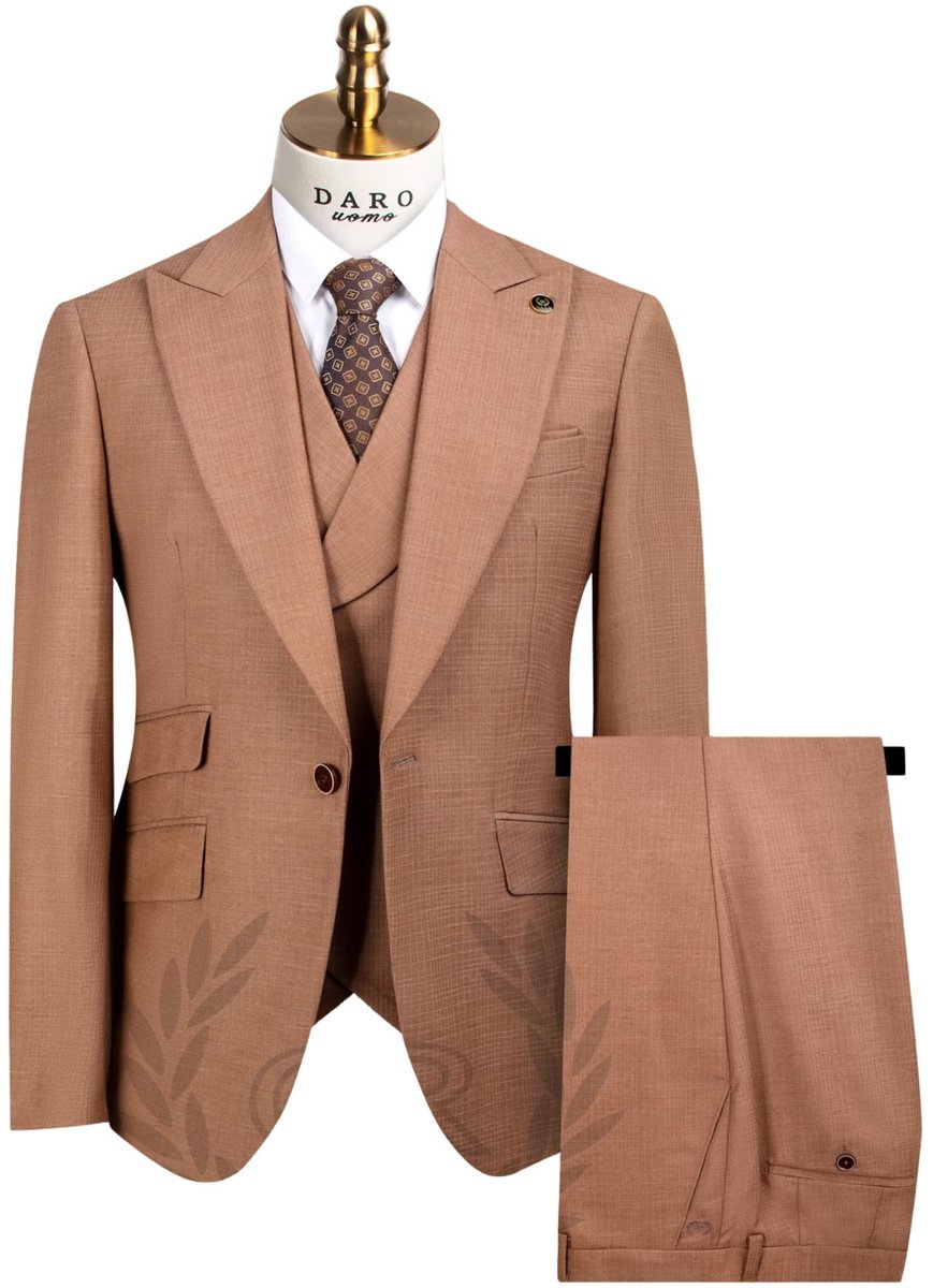 Currero 3 Delig Herenpak Met Overhemd Suit 2 Delig Tailored Fit Kostuum Business Pak Trouwpak Smoking Tuxedo Stijl Bruiloft Kantoor & Feest Licht Beige