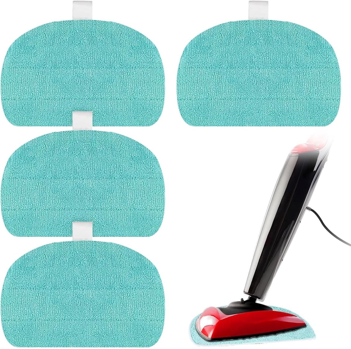 Set van 4 Vervangende Pads voor Stoomreiniger - 32 x 19.5 cm Microvezel Mop Kappen voor Alle Vloeren, Waterabsorberend en Effectief Stoomreiniging Accessoire